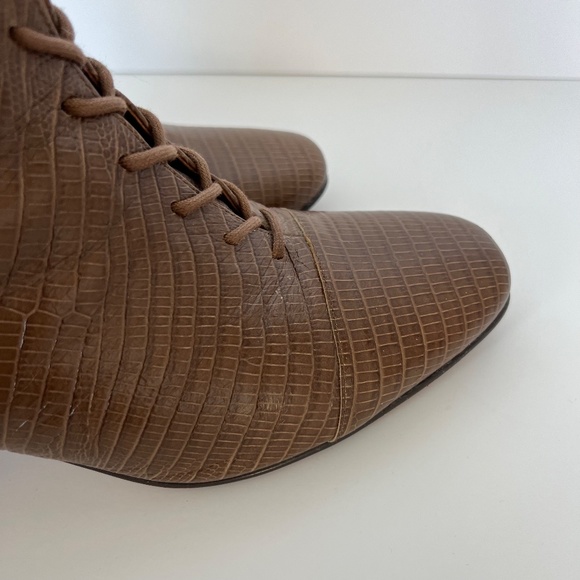 J.Crew Lace-Up Willa Boots in Embossed Lizard size 12 - Picture 14 of 15